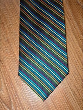Brooks Brothers 100% Silk Tie Multicolor Striped Herringbone